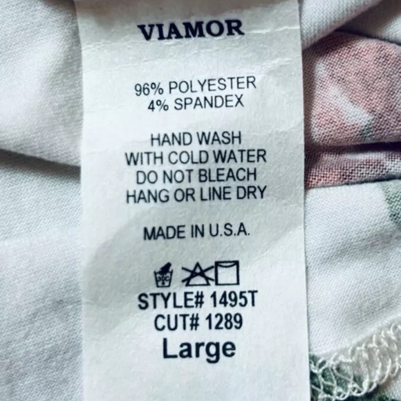 Viamour Women's L Tunic Top Floral Gathered Front LS Cottagecore Soft Made USA - Picture 5 of 9